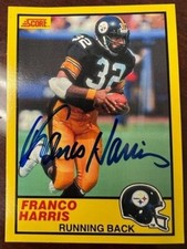 1989 Score FRANCO HARRIS Steelers Super Bowl IX MVP HOF Signed AUTO 