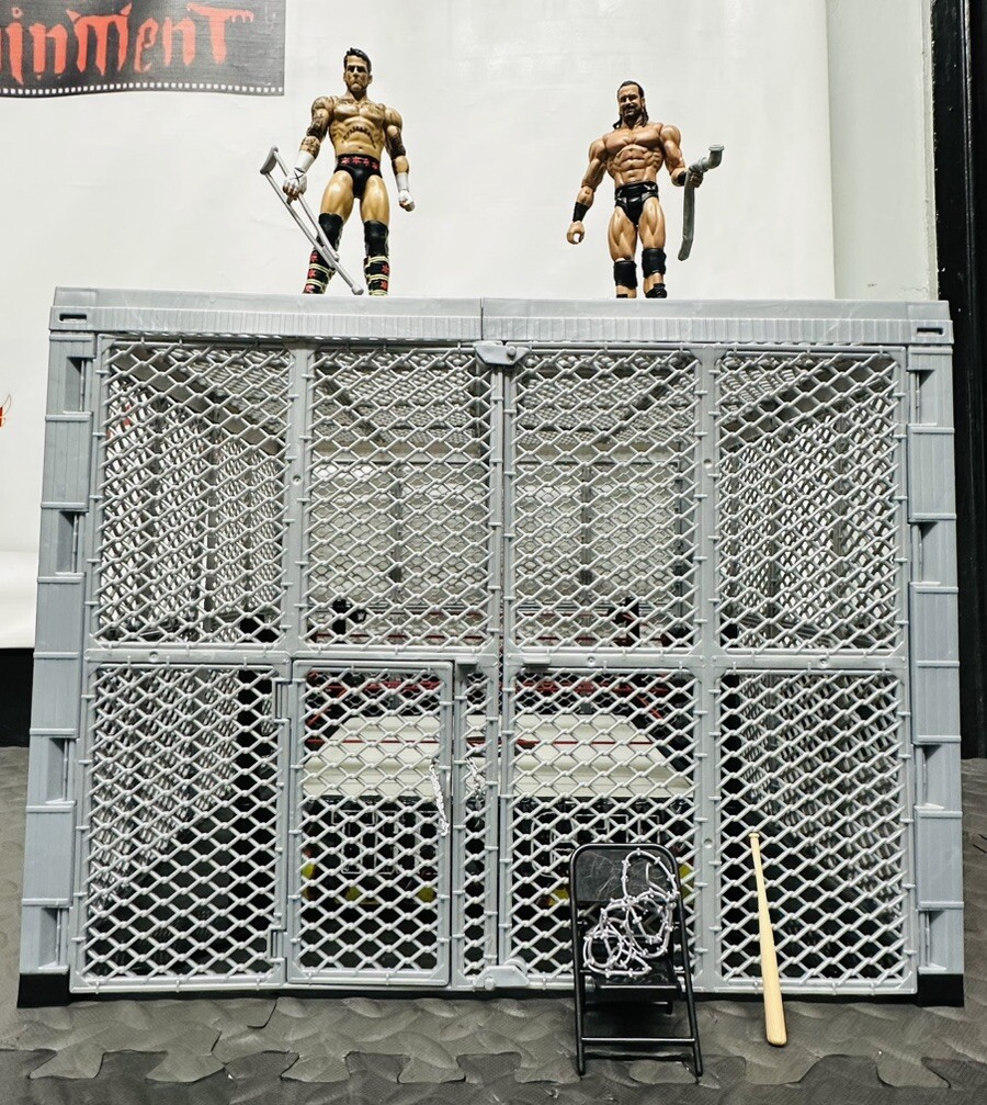 Mattel WWE Hell In Cell Ring Play-set Wrestling Accessory Lot Cage 6” Figure WWF