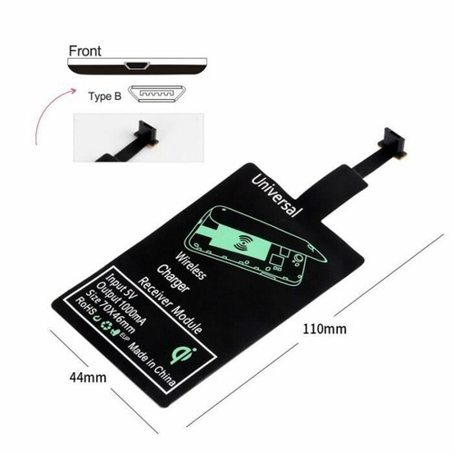 Qi Récepteur Charge Sans Fil iPhone Micro USB Type C Universel Charge Rapide - Zdjęcie 9 z 11