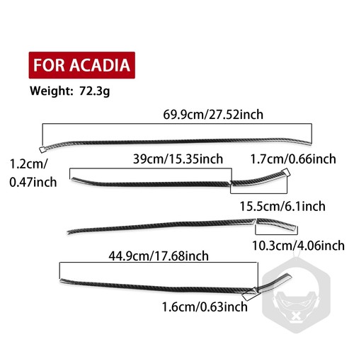 7Pcs Real Carbon Fiber Interior Door Panel Trim Strips For GMC Acadia 2007-2012 - Picture 9 of 24
