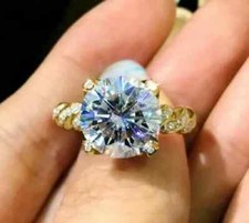 2.50Ct Lab Created Diamond Solitaire Engagement Ring 14K Yellow Gold Finish