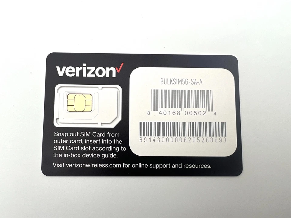 Verizon 3-in-1 Postpaid/Prepaid 4G LTE 5G SIM Card Nano/Micro/Standard Size - Image 2 of 2