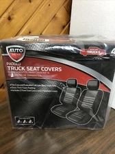 Auto Drive 4-Piece Padded Truck Seat Covers Black Brand New