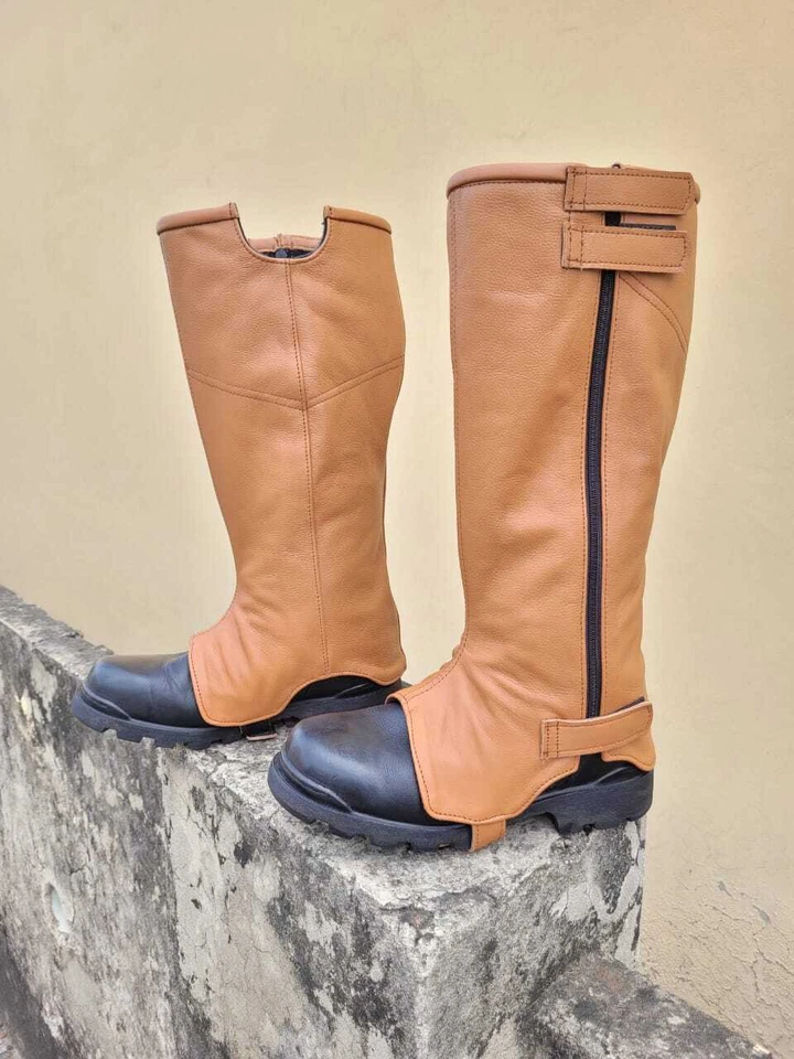 Zapatos de cuero Cubierta Mandaloriana Cuero Pierna Armadura Bota Cubierta Zapatos Cubierta Foto 4 de 4