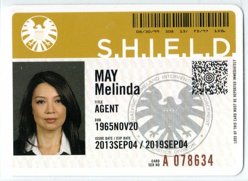 MARVEL AGENTS OF SHIELD SEASON 1 BD006 ID BADGE INSERT MING-NA WEN MELINDA MAY - 第 1/2 張圖片