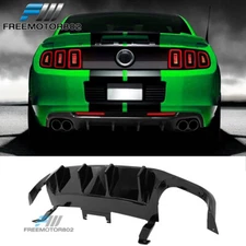 Fits 13-14 Ford Mustang GT500 2-Door Rear Diffuser Lip Gloss Black PP + V3 Fin