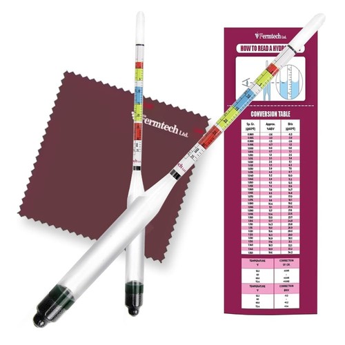 Triple Scale Glass Hydrometer Kit - Wine Beer Mead ABV Brix Gravity Alcohol