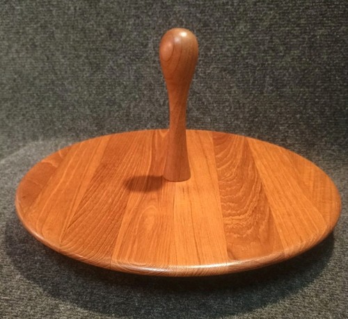 Beau Plateau Tournant Scandinave Signé DIGSMED 1964 Denmark Teck Vintage - Imagen 3 de 15