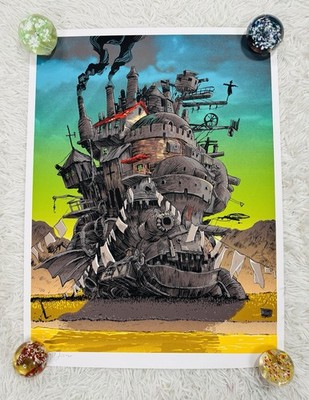 Tim Doyle Howls Moving Castle Screenprint Art Poster Nakatomi Ghibli 18x24