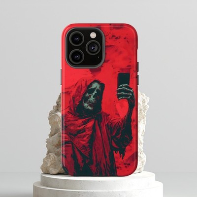 Tough Phone Case Grim Reaper Selfie. Apple iPhone, Samsung Galaxy, Google Pixel