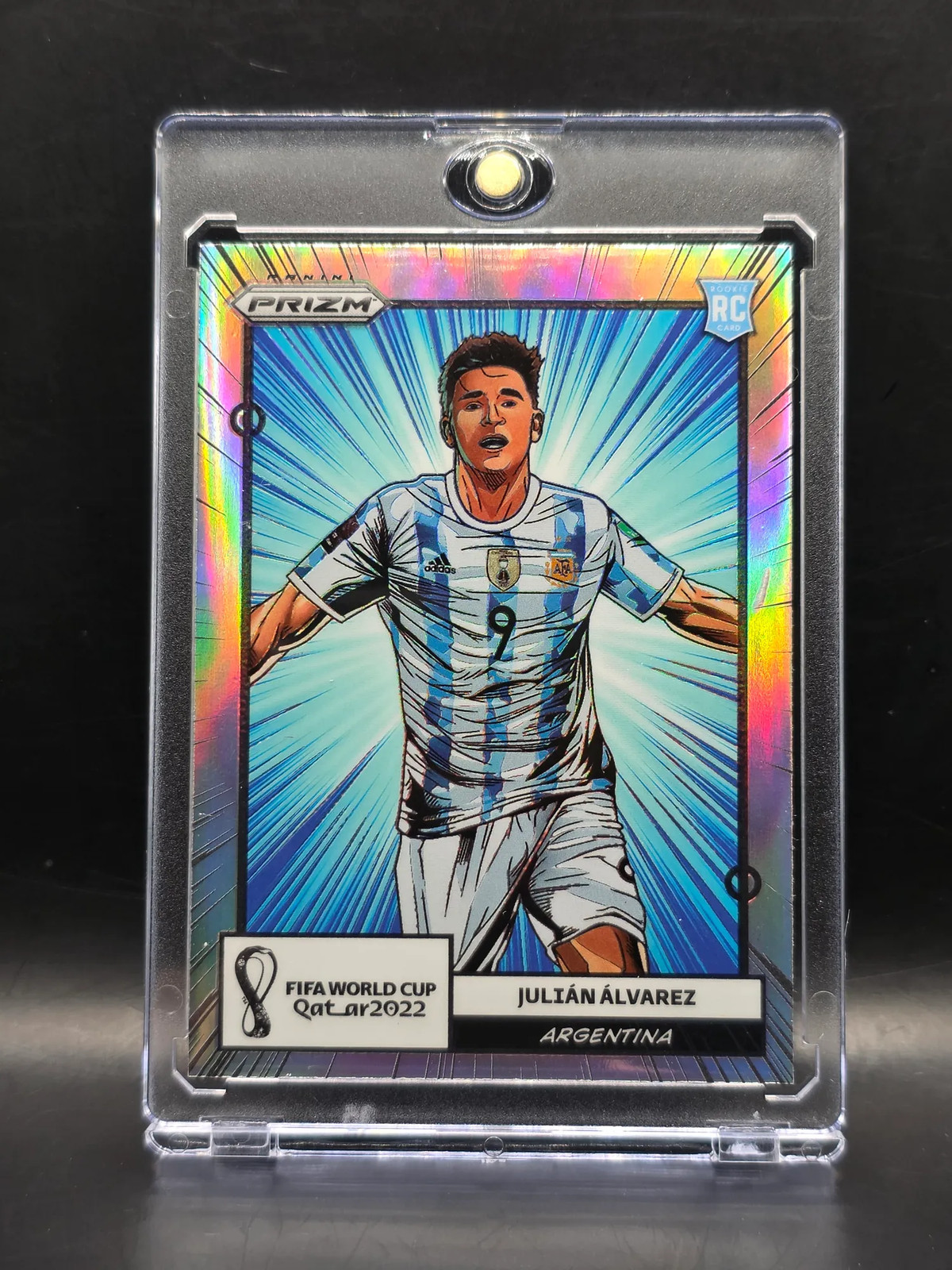 2022 Panini Prizm FIFA World Cup Qatar Julian Alvarez Rookie Manga Case Hit SSP