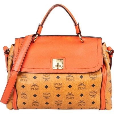 MCM Monogram Visetos Business Satchel Crossbody Handbag Tasche