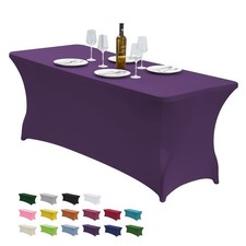 6FT Waterproof Stretch Spandex Table Cover for Rectangular Tables - Elastic F...