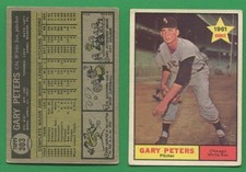 1961 Topps Baseball ~~~ GARY PETERS ~~~ No. 303 ~~~ Free S/H ~~/