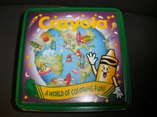 NEW but Opened Crayola Crayons Tin with 64 Crayon Box 1995