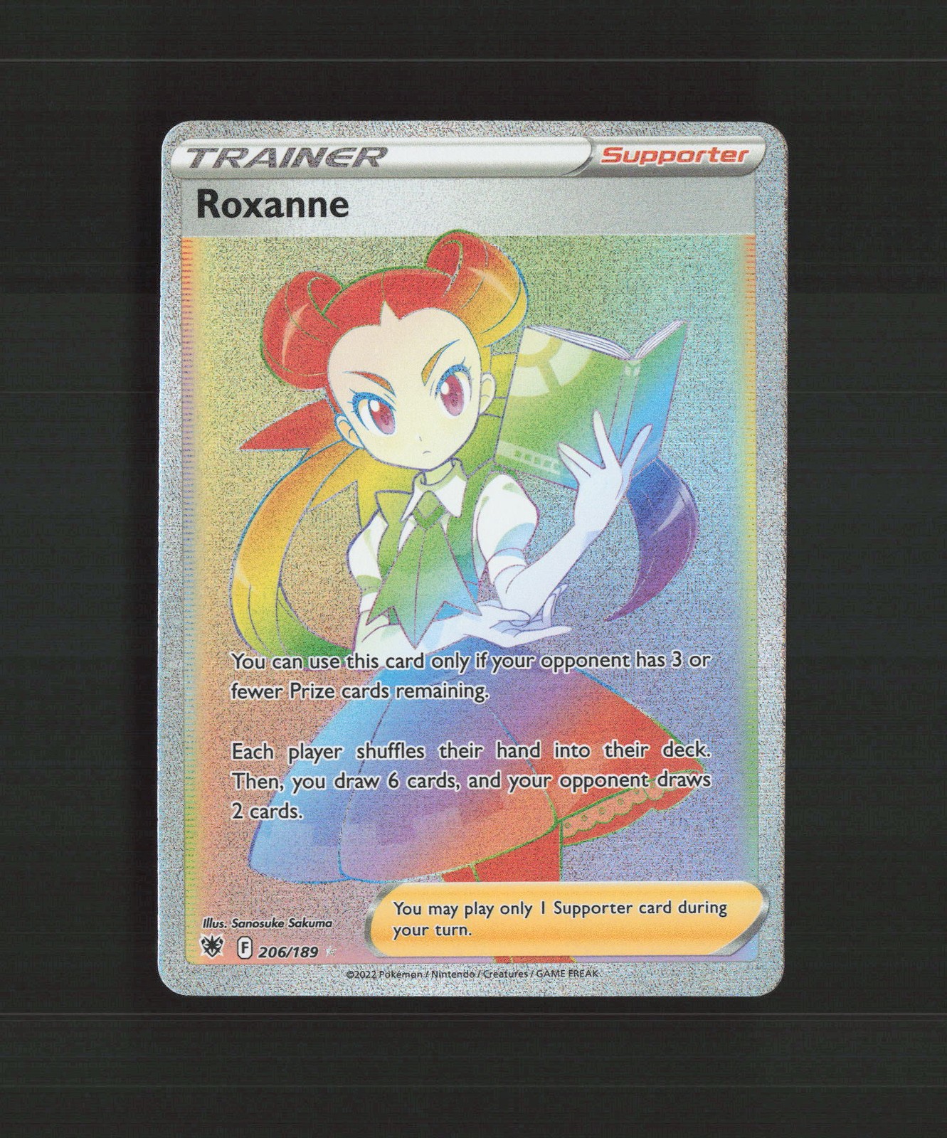 Roxanne 206/189 Astral Radiance FA Rainbow Secret Rare Holo Pokemon Card NM