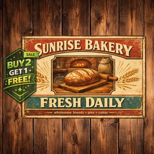 Clabber Girl Cake Powder Vintage Wall 8x12 Metal Tin Sign