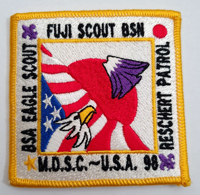 Pfadfinder Aufnäher Abzeichen. BSA Eagle Scout. 1998 M.D.S.C USA Fuji Scout BSN