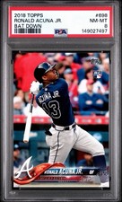 2018 Topps Ronald Acuna Jr. Bat Down #698 PSA 8 (RC) Atlanta Braves Rookie