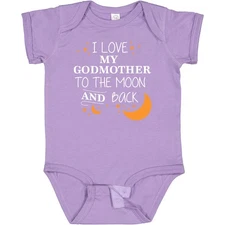 Inktastic I Love My Godmother To The Moon And Back Baby Bodysuit Family You