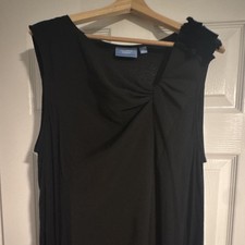 Simply Vera Vera Wang Black Knit Shift Dress XL Scoop Neck Sleeveless Knee