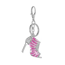 Lady Gift Rhinestone Stiletto High Heel Shoe Crystal Enamel Keychain Multicol...