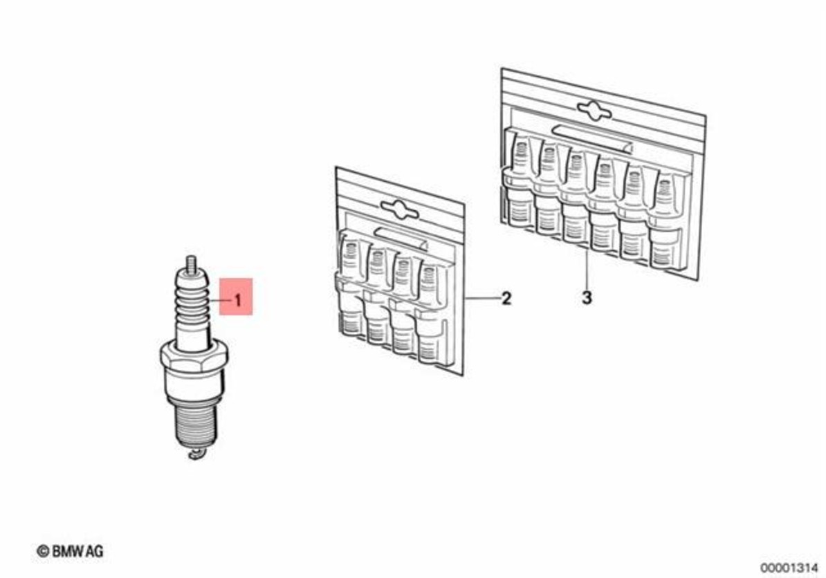 Genuine BMW E31 E32 E34 E36 E38 E39 F7 LDCR Ignition Spark Plug 1pcs OEM