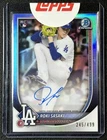 ROKI SASAKI 2025 BOWMAN CHROME #CRA-RS ROOKIE REFRACTOR AUTO RC 245/499 DODGERS