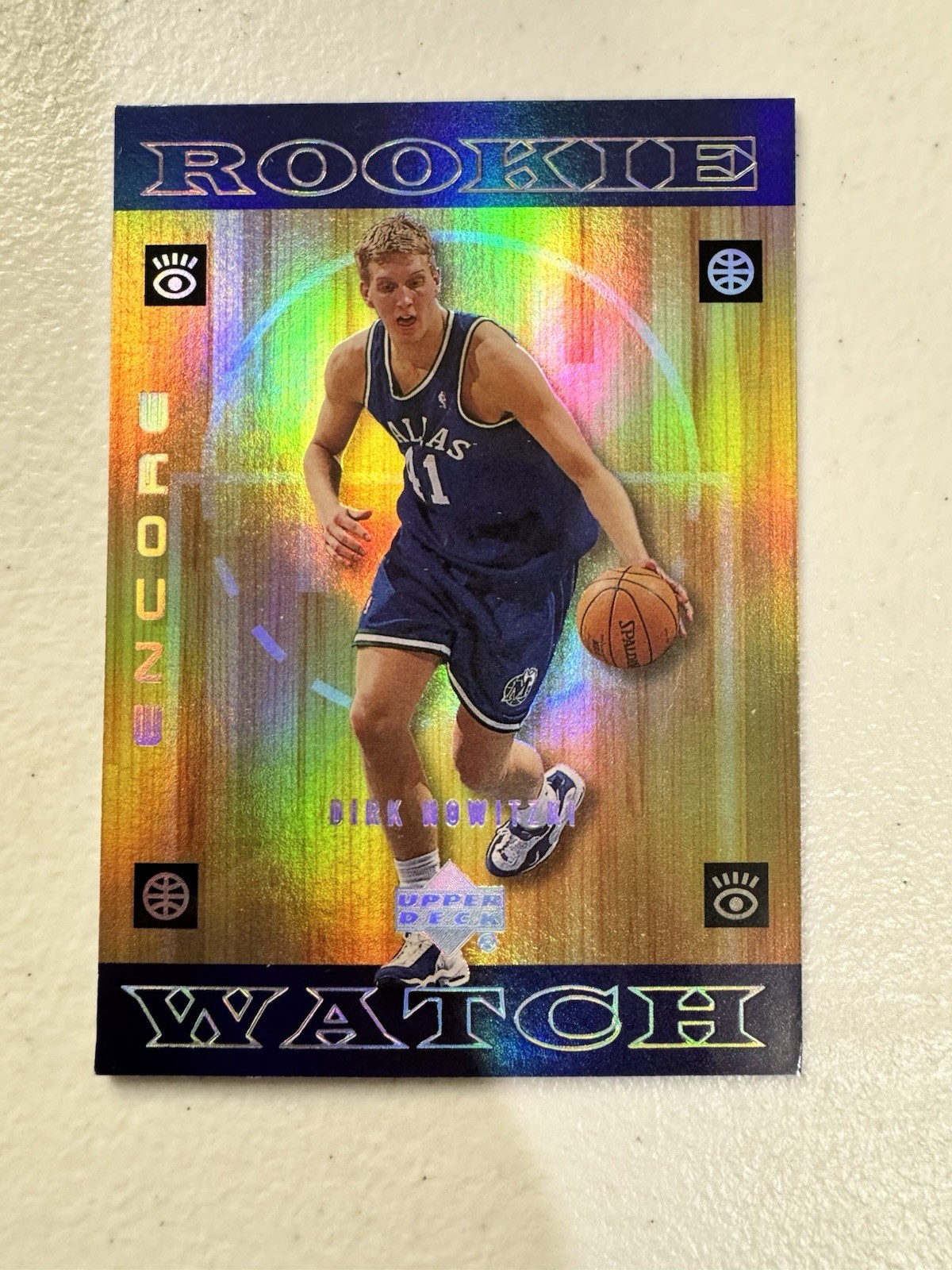 1998-99 Upper Deck Encore Holo Dirk Nowitzki RC Rookie Watch #122 Mavericks