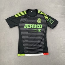 Jeruco Mens Mexico Soccer Jersey Size S Black Neon Green Aguilar 22 Short Sleeve