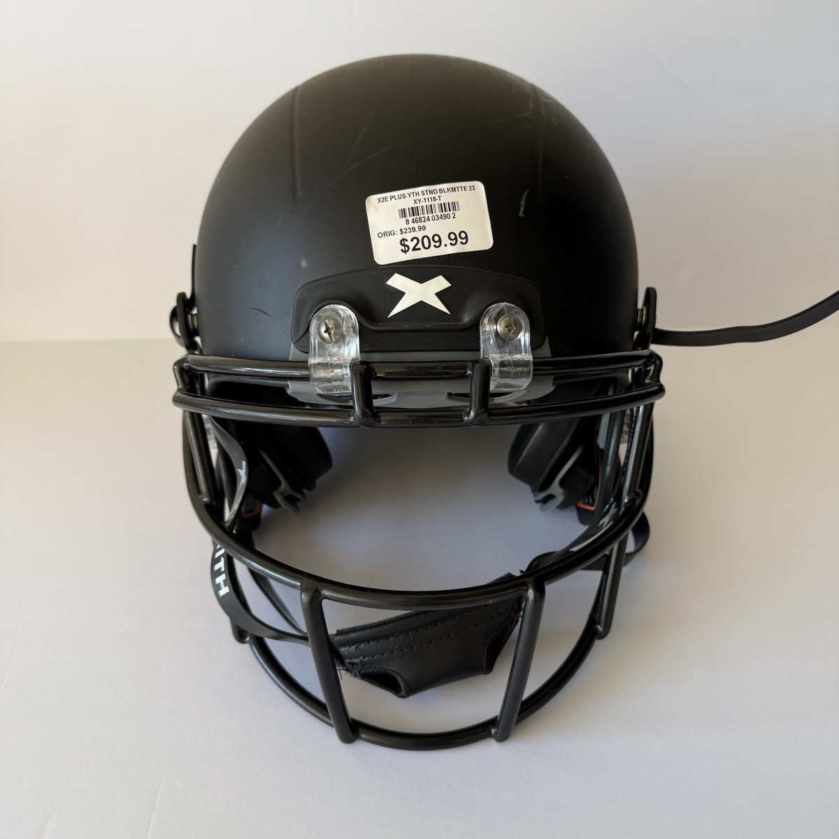 未使用　X2E+ Youth Medium Xenith X2E+ Youth Medium Football Helmet Black W/ Facemask Matte