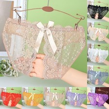 Womens Sensational Crotchless Panties in Elegant Lace and Mesh Material