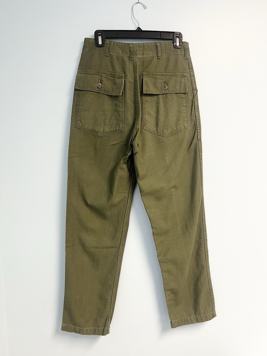 Vintage 60s Vietnam OG-107 Baker Pants Type 1 Sateen US Army