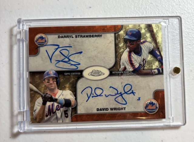 David Wright Darryl Strawberry 2025 Topps Chrome Dual Auto Superfractor 1/1 METS