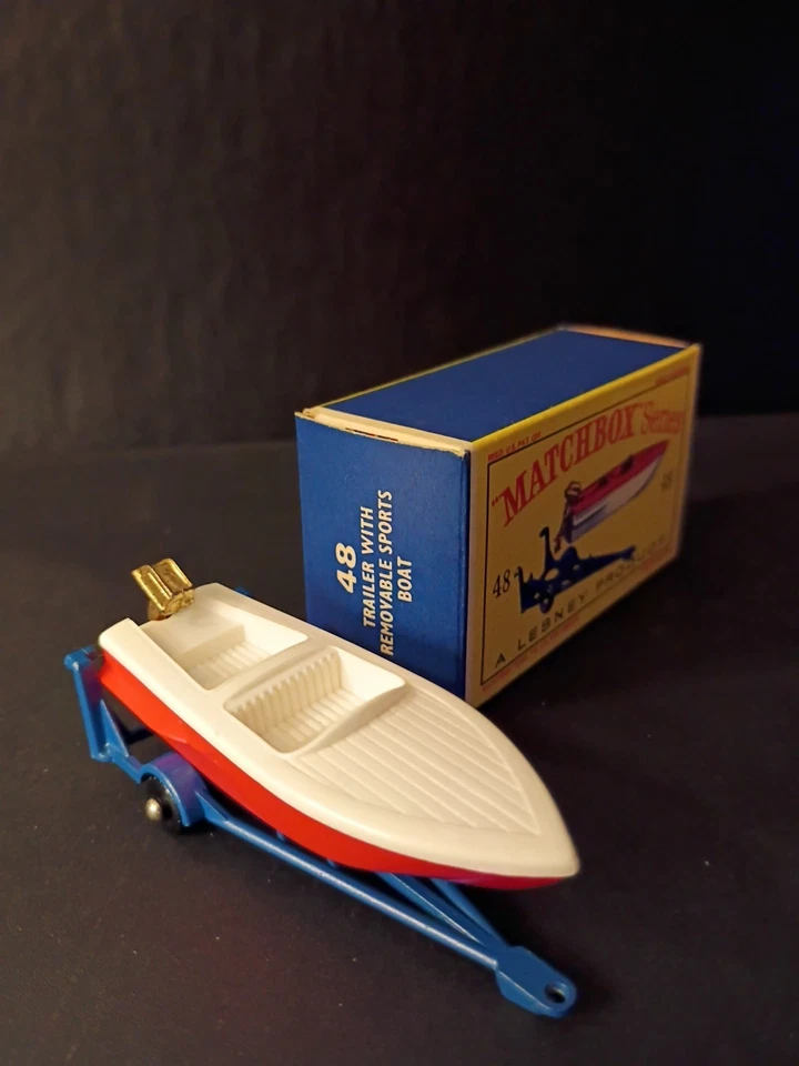 Matchbox #48B Sports Boat & Trailer 1961 In Crisp Original D2 Box - Image 2 of 4