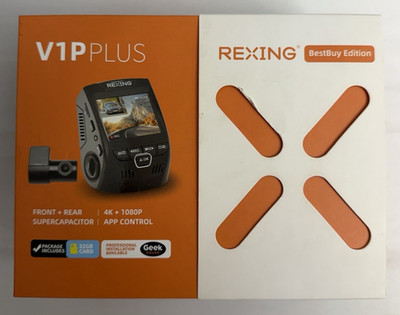 Rexing V1P Plus 4K + 1080p Front Rear Dash Cam Wi-Fi App Control 32GB SD Card