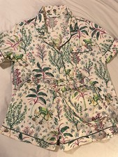 Printfresh Camel Courtyard Women's Pajama Set Short Sleeve Button Down Size S