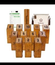 SunNordic Wooden Throwing Game Set, Numbered Block Toss Games with 1 x Scoreb