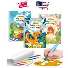 Paint with Water Coloring Books Traffic Princess Dinosaur Kids Art Kit Ages 4-8