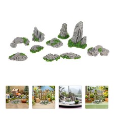 10 Pcs Resin Accessories Artificial Rockery Miniature Gardening Decor House
