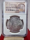 1885 MORGAN SILVER DOLLAR NGC BU $1 NEW YORK BANK HOARD TREASURY BAG #C 2356