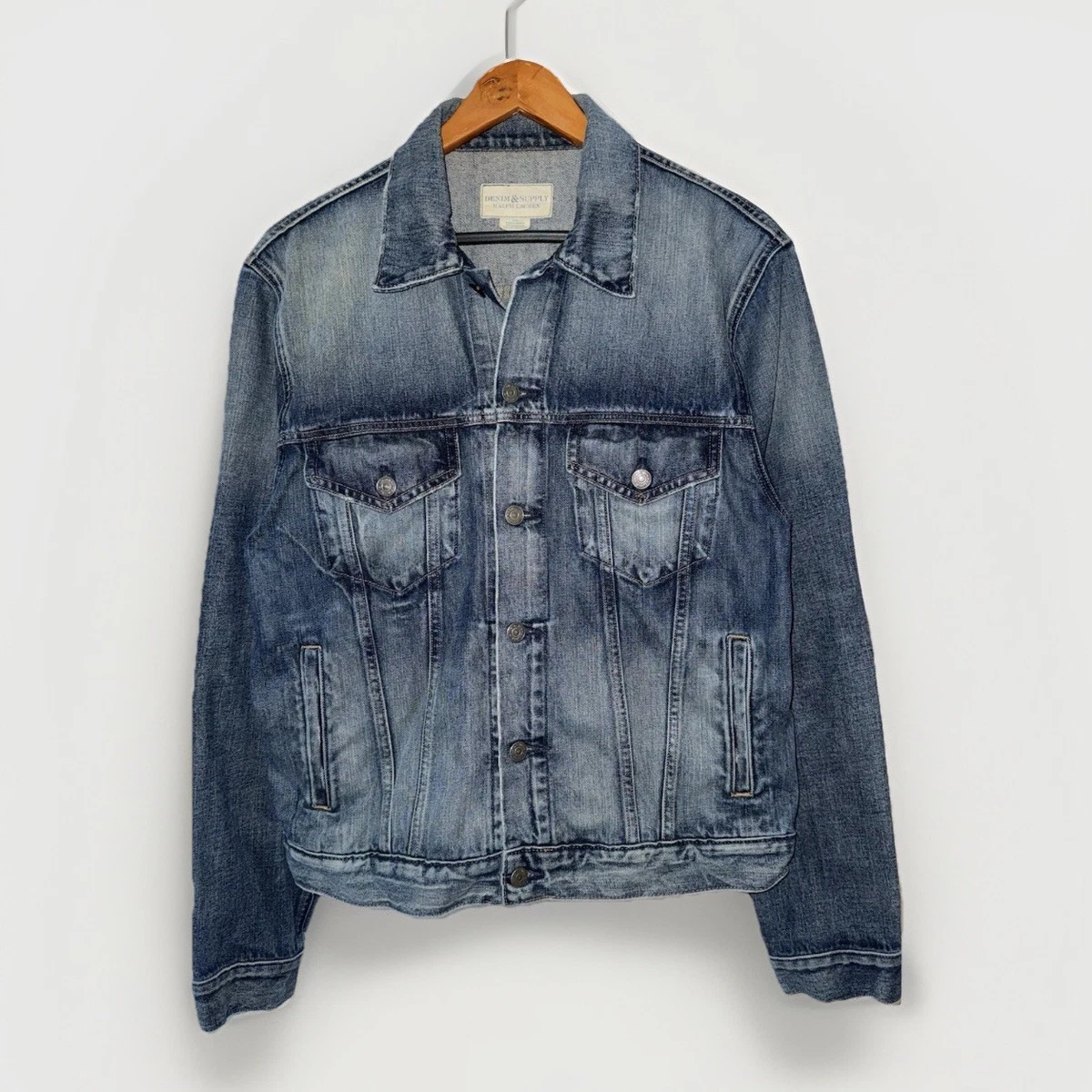 ジャケット・アウター DENIM&SUPPLY RALPH LAUREN DENIM & SUPPLY Ralph Lauren Distressed Zip Front Denim Jacket-Blue