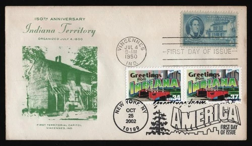 #996 3c Indiana Territory, Grimsland-Dual Cancel FDC **ANY 5=FREE SHIPPING**