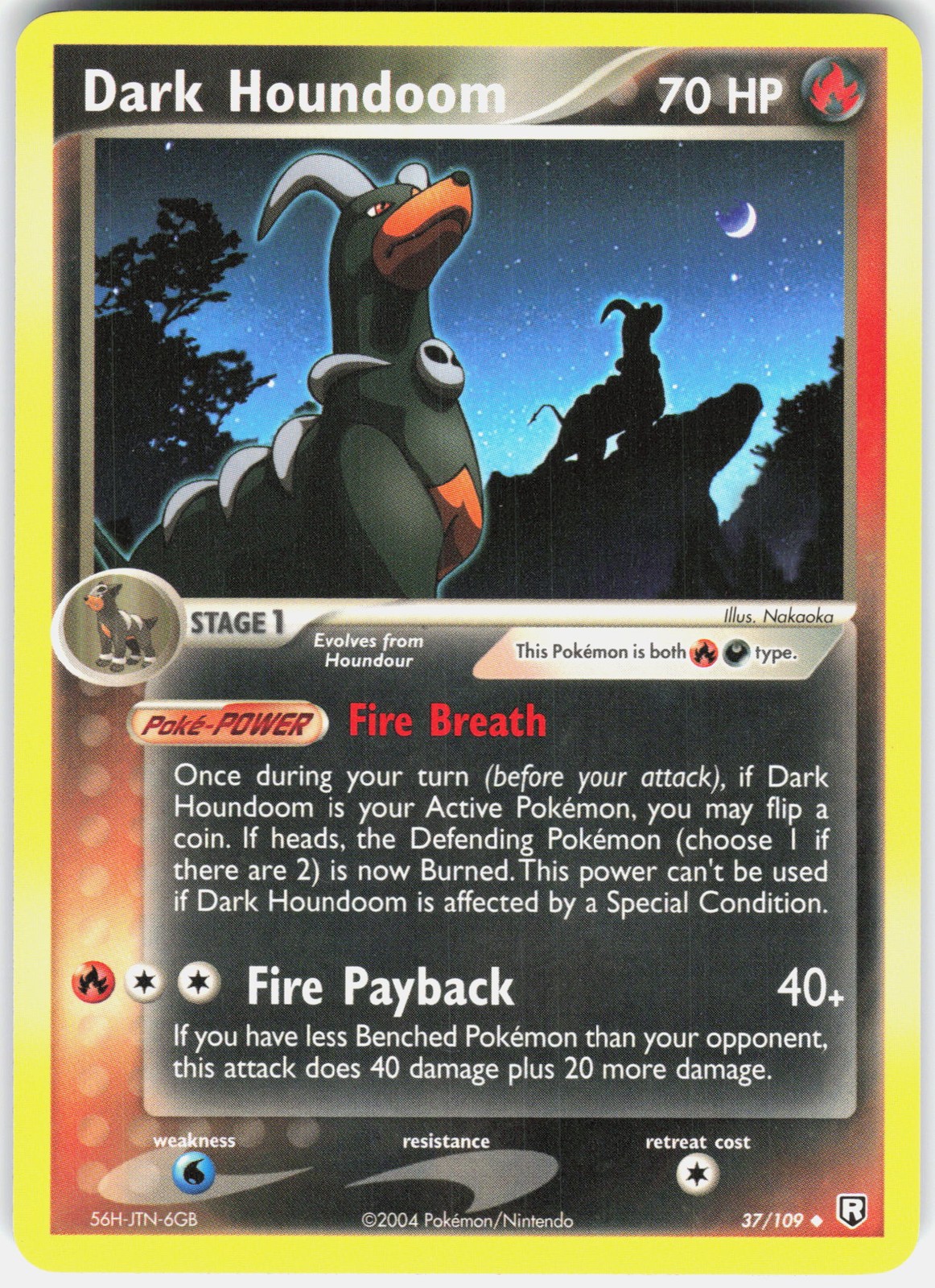 Pokemon EX Team Rocket Returns #37/109 Dark Houndoom LP