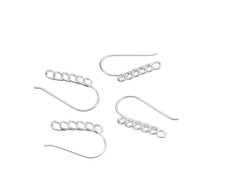 120 Pcs 20X12mm Earring Finding Wire Sterling Silver Plated
