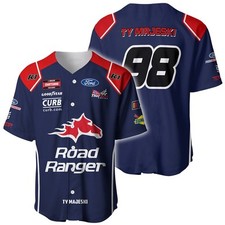 Ty Majeski Nascar Racing 2023 Uniform Apparel Clothes Baseba Baseball Jersey