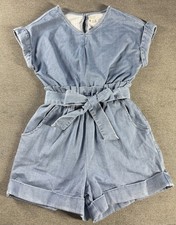 HABITUAL Kids Girl's Stretch Blue Denim Romper Size 14