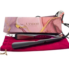 LANDOT 2-in-1 Flat Iron Hair Straightener and Curler Professional Twist Curling 