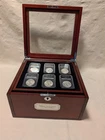 Morgan & Peace Silver Dollar Set in Wood Display Case