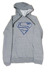    DC Comics Superman Sweatshirt Hoodie Adult Mens XL Gray Blue Logo